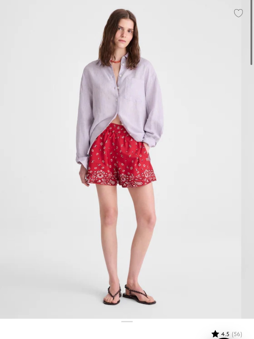 MADEWELL • Pull on shorts Red Bandana Print Women’s Relaxed Shorts chili pepper